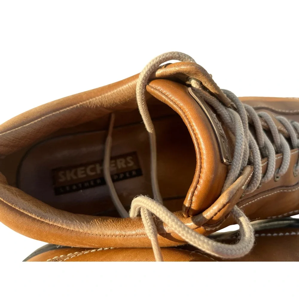 Skechers Mens 7420 Leather Oxford Shoes Brown Lace‎ Up Vintage Y2K Size 12